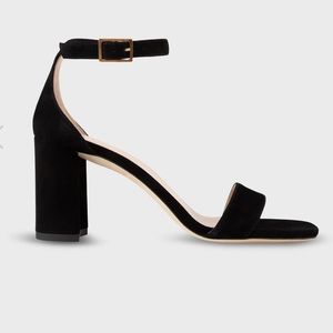 Ann Mashburn Ankle Wrap Block Hell Suede sandals